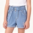 thumbnail image 3 of Mitankcoo Cotton Jean Shorts for Girls Bow Decoration Elastic Waist Jorts with Pockets Summer Casual 2-13Y, 3 of 8