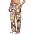 thumbnail image 2 of Uemuo Colorful Seashells Pattern Men's Wide Leg Palazzo Lounge Pants with Pockets Light Weight Loose Comfy Casual Pajama Pants-XX-Large, 2 of 9