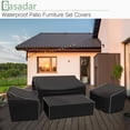 thumbnail image 3 of Gasadar Ensemble de Housses pour Meubles de Patio, Housse de Mobilier d'Extérieur Imperméable 4 Pcs pour Table Basse, Chaise et Causeuse d'Extérieur, Robuste 600, 3 of 7