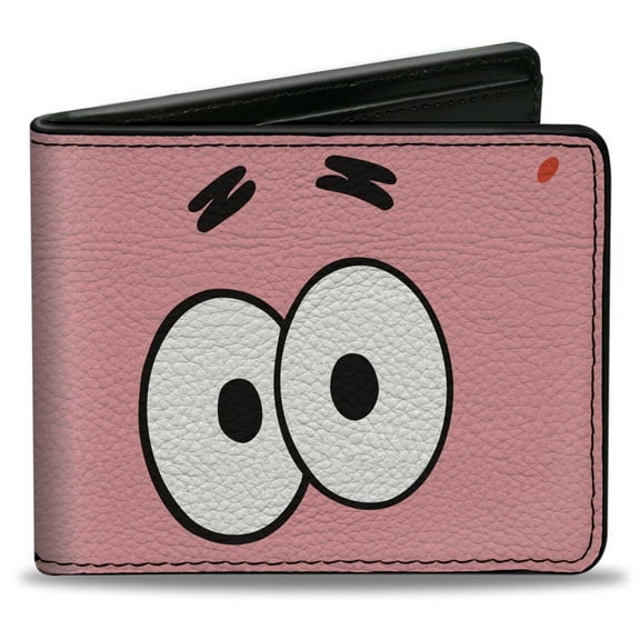 Nickelodeon Wallet, Bifold, SpongeBob SquarePants Patrick Starfish Eyes Close Up Pink, Vegan Leather