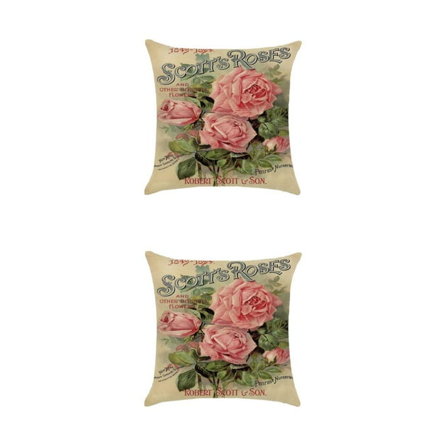 Maytalsory Easy To Change Flowers Pillowcase Addition To Home Decor Polyester Decorative Pillow Cushion Covers Soft Durable kztym001-7 2Set