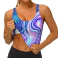 thumbnail image 3 of Hirioo Swirl Blue And Purple for Women's Sports Vest with Full-Print Design, Stretchy Fabric and Removable Pads-XX-Large, 3 of 8