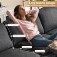 thumbnail image 4 of Ktaxon 86" W Sectional Convertible Sofa L Shaped Modular Couch with Chaise Coarse Linen Sleeper Set with 2 Oversized Seats Black, 4 of 11
