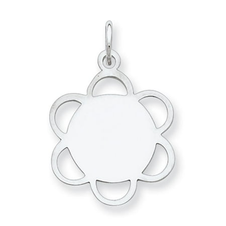 925 Sterling Silver Engravable Disc Charm Pendant 20mmx16mm