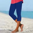thumbnail image 3 of FNFYFH Clearance Womens Compression Yoga Capri Pants Muscle Support Leggings,Blue, 3 of 7