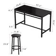 thumbnail image 6 of Paproos Bar Table Set of 5, 5 Piece Counter Height Dining Table and Chairs Set for Kitchen Breakfast Nook, Dining Room Pub Bistro Table and Round Bar Stools Set, Kitchen Table Sets with Chairs, Black, 6 of 6