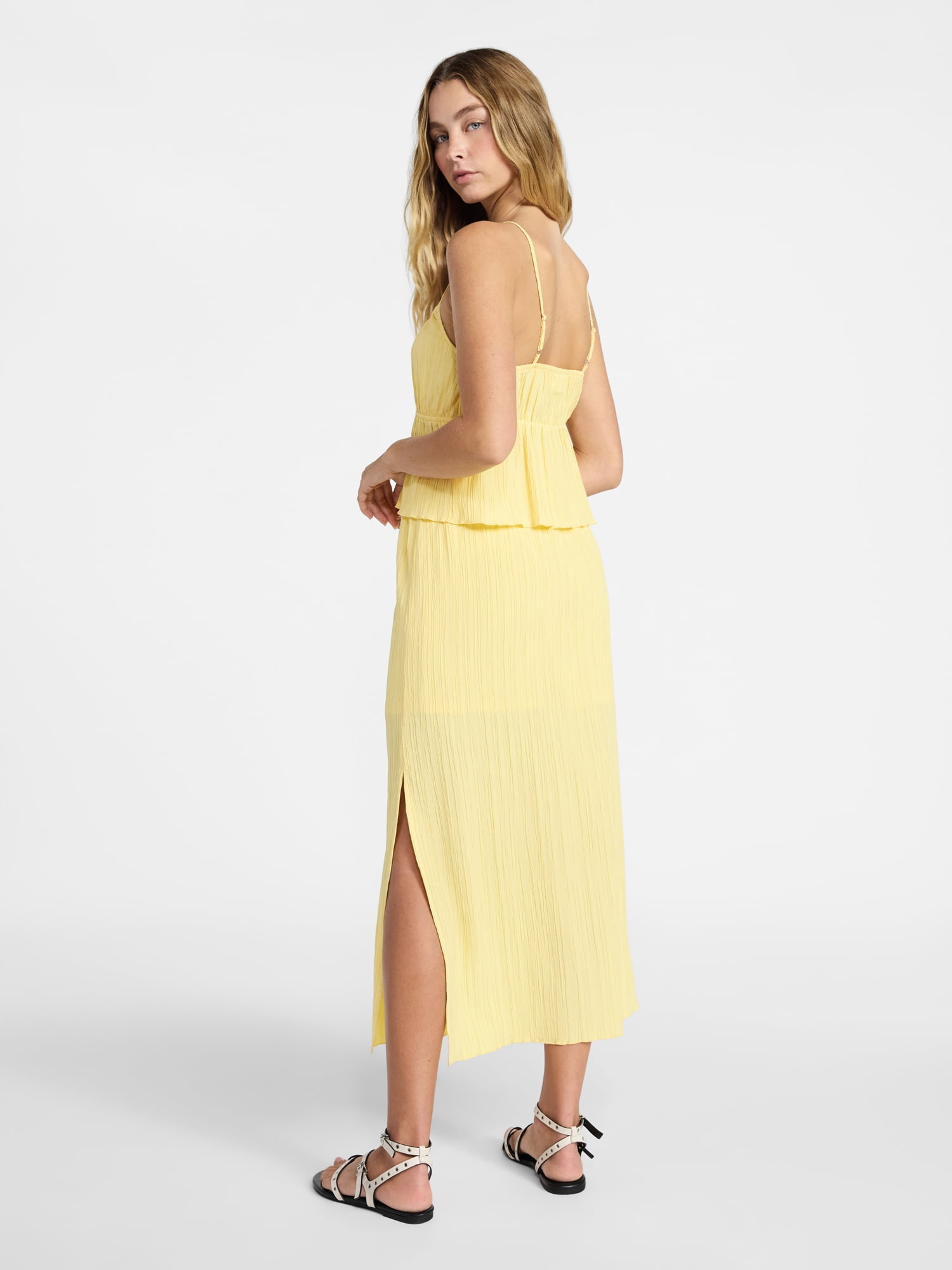 No Boundaries Babydoll Cami and Maxi Skirt, 2-Piece Set, Women's