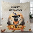 thumbnail image 4 of Happy Halloween Belgian Malinois Witches Hat Pumpkin Carving Quilt Blanket Sheepdog Dog Lover Gifts Cozy Comforter Throw Blanket - 02019, 4 of 5