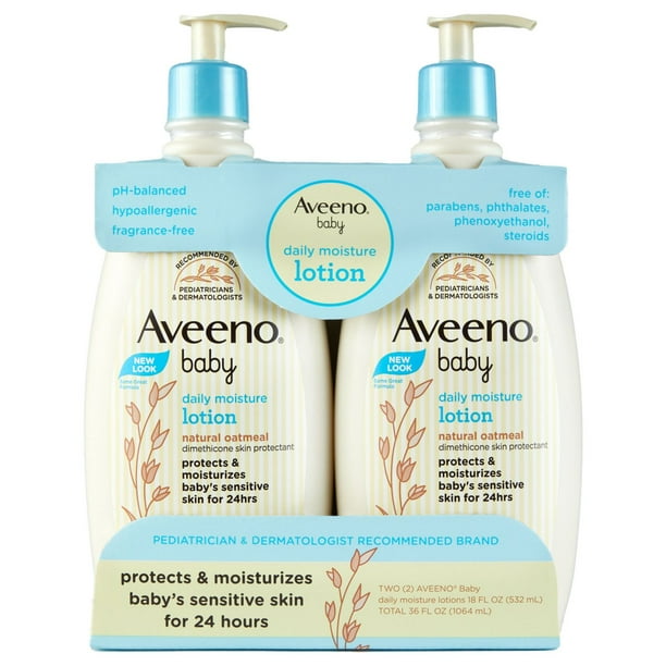 Aveeno Baby Daily Moisture Lotion 2本 Aveeno Baby Daily Moisture Lotion with Pump, 24hr Protection