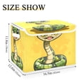 thumbnail image 3 of Cute Cartoon Green Snake Large Storage Bins with Linen Collapsible Lid Storage Box 16.7 x 12.6 x 11.8in, 3 of 7