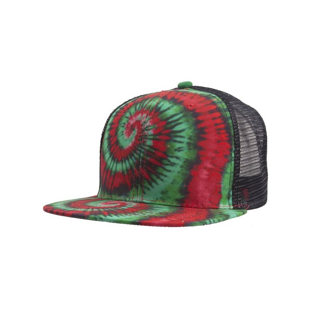Top Headwear Tie-Dye Adjustable Trucker Hats - Red/Green