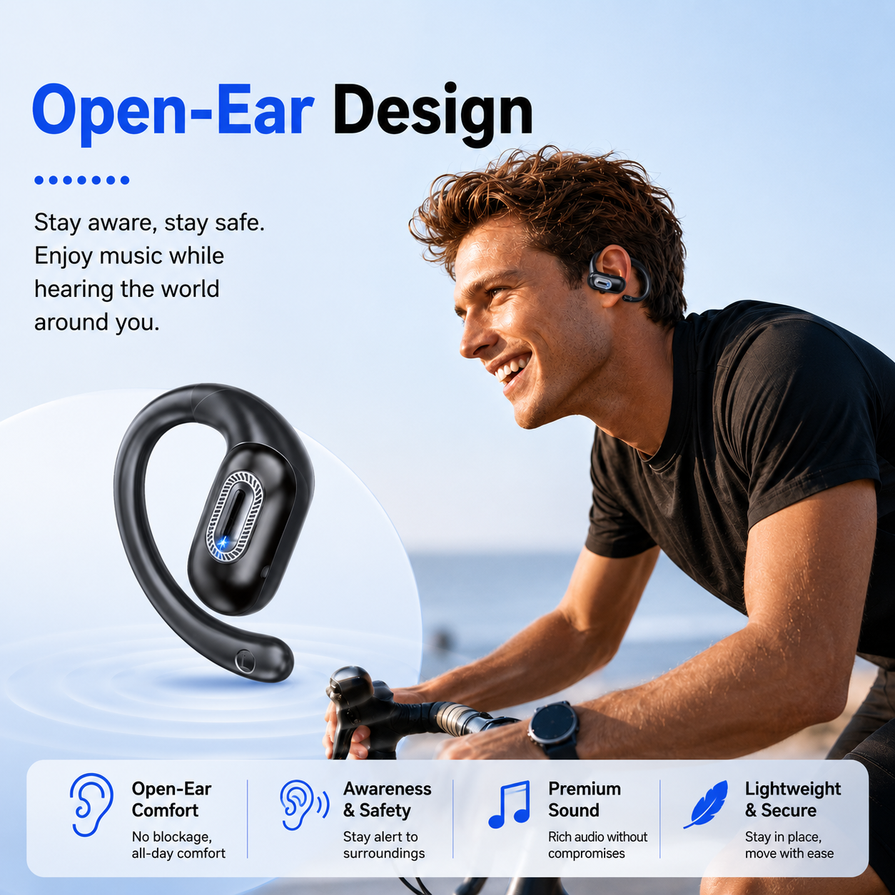 Geryst Q77 Open Ear Headphones Bluetooth 5.4 58 Hour Battery photo 2