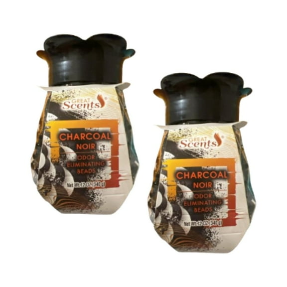 Great Scents Odor Eliminating Beads, Charcoal Noir, 12 oz, 2 Pack – Air Freshener and Deodorizer for Home, Bathroom, Closet, and Pet Areas
