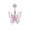 Pink, variant on 1Pc CZ Gem Belly Ring Butterfly Navel Piercing Pierced Naval Body Jewelry-Multi