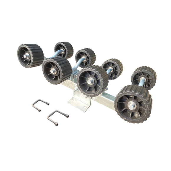 harper Boat Trailer Roller Marine Accessories DIY Assembly, Bottom Support Bracket, Spare Parts for Ship Trailers Motorboat 8 Wheels Black