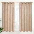 thumbnail image 1 of Natural Linen Curtains Long for Living Room Bedroom Groet Top Light Filtering Privacy Linen Textu Window Semi Sheer Drapes Panels x Natural, 1 of 7