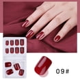 thumbnail image 2 of 12-Piece Reusable ABS Fake Nails Kit with 12 Sizes - Waterproof, Smooth Glossy Monochrome Artificial Nail Tips Set for DIY Nail Art, Salon & Home Use, Includes Nail File, Gel Pads, Wood Stick & Wipe, 2 of 6