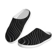 thumbnail image 2 of Fotbe Abstract Black And White Waves Pattern Women's Fuzzy Curly Fur Memory Foam Loafer Slippers Indoor Outdoor Slippers Winter Home Shoes-42/43, 2 of 7