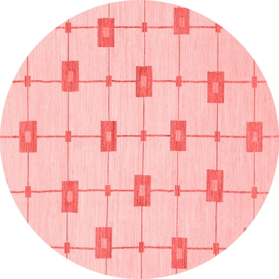 Ahgly Company Indoor Round Solid Red Modern Area Rugs, 8' Round