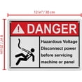 thumbnail image 2 of Weatherproof Horizontal ANSI Hazardous Material Sign (Hazardous Voltage Disconnect power before servicing machine or panel) 8 in" x 12 in" UV Resistant Indoor Outdoor Plastic Safety Warning SIgn, 2 of 7