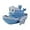 Blue, variant on zhonghuaying Spring Activated Floating Craft Bath Play Molded Boat Shape Basin Play Gear Curved Exterior Blue Gray Tone Small Flag Life Ring Detail Mechanical Self Gliding Basin Play Piece