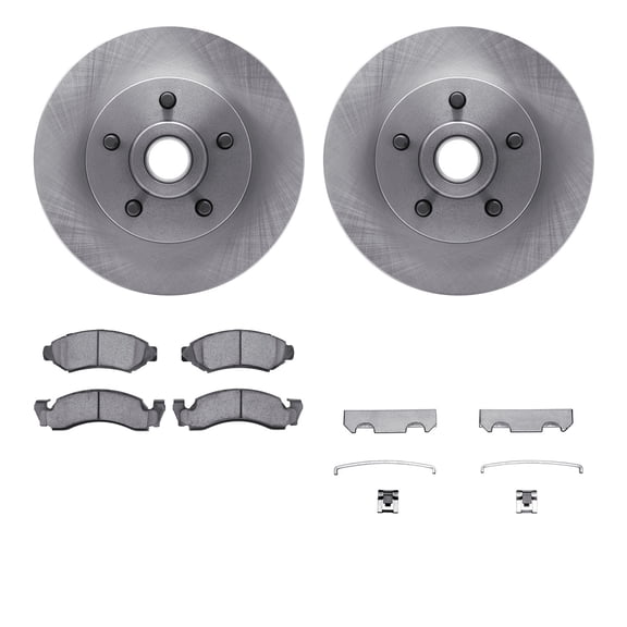 Dynamic Friction Company Front Brake Rotors with Ultimate Duty Performance Brake Pads includes Hardware 6412-56001