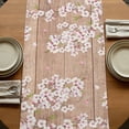 thumbnail image 5 of Table Runners 72 Inches Long Dress Scarves, Birds Floral Farmhouse Kitchen Table Runner, Coffee Tablerunners, Farmhouse Pink Flower Leaf Wood Grain Brown 16x72 Inch, 5 of 9