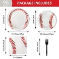 thumbnail image 2 of 96 Pcs Fournitures de Fête Baseball Assiettes en Papier Serviettes, Décorations de Fête Baseball, 2 of 4