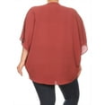 thumbnail image 4 of MOA COLLECTION Women's Plus Size Solid Dolman Sleeve Draped Open Front Chiffon Cardigan, 4 of 4