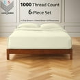 thumbnail image 2 of 30-INCH EXTRA DEEP POCKETS -Full XL Organic 1000-TC Cotton 6-PC Sheet Set with 4 Pillowcases - Ivory, 2 of 7