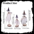 thumbnail image 3 of WHEANG Halloween Decorations Shelf Sitters – Set Of 3 Wooden Halloween Decor With Witch Hats – Fabric Figures With Design – Table Decor For Tray Mantel Part, 3 of 5