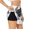 thumbnail image 2 of Bixox Women's Family Of Sea Turtles pattern 2 in 1 Running Shorts - Lightweight Athletic Workout Gym Yoga Shorts Liner with Pockets - Small, 2 of 7