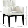 thumbnail image 3 of Meridian Furniture Adrian Cream Vegan Leather Dining Arm Chair, Set of 2, 3 of 9
