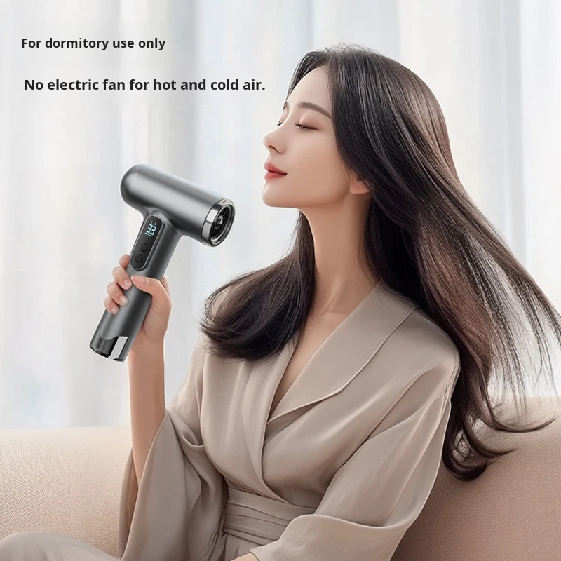 Wireless Rechargeable Hair Dryer, Negative Ionic, High Power Large Airflow, Hot & Cold Wind, DC Motor, for Student Dormitory