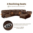 thumbnail image 6 of Furniture of America Cartine Faux Leather J-Shape Sectional in Brown, 6 of 11