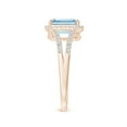 thumbnail image 3 of Angara Natural 1.35 Ct. Aquamarine with Diamond Halo Ring in 14K Rose Gold for Women (Ring Size: 3.5), 3 of 10