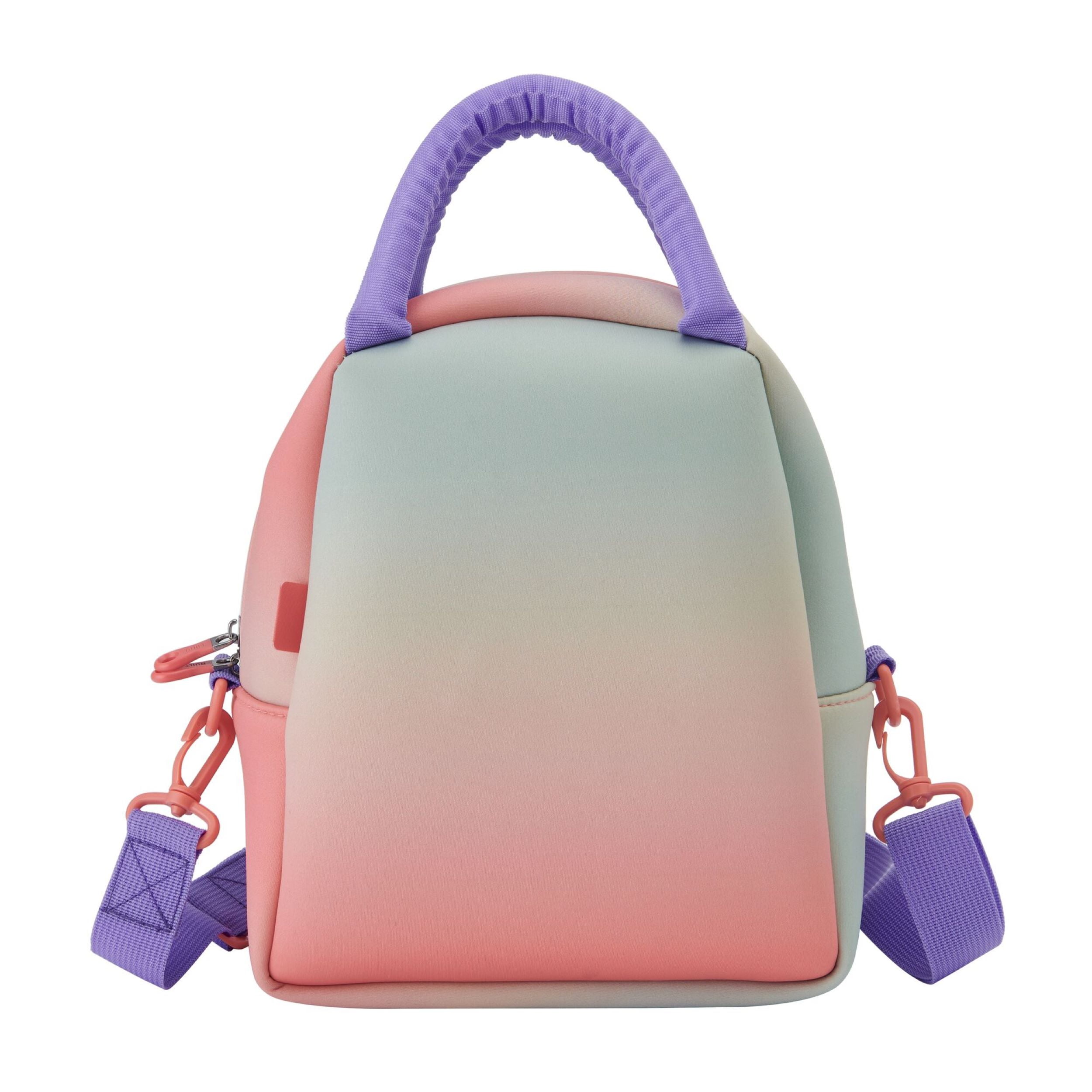 BUILT Neoprene Reusable Kid's Lunch Bag Ombre Coral, Mint, Lavender