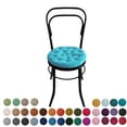 thumbnail image 2 of My Infinity Store 16" Plush Round Tufted Chair Pad/Cushions Tie-Backs (Turquoise,4 Piece), 2 of 3