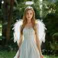 thumbnail image 3 of Angel Wings and Halo for Adult Fairy Angel Wings Costume with Adjustable Strap for Women Christmas Halloween Cosplay Birthday Wedding Party, 3 of 7