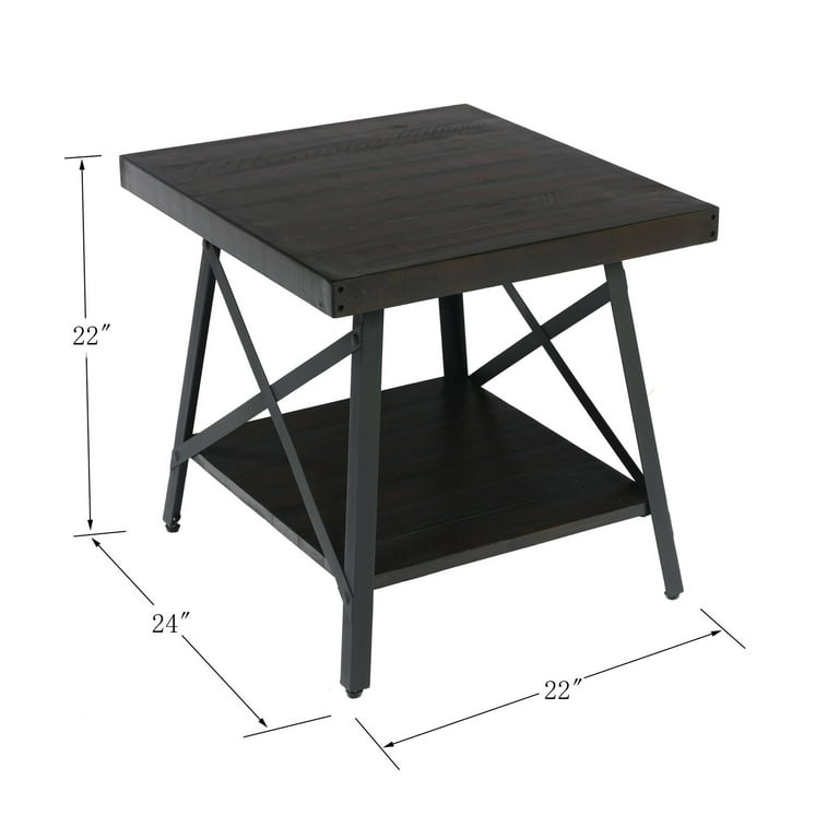 Kinsella End Table with Storage Top Color Espresso Color