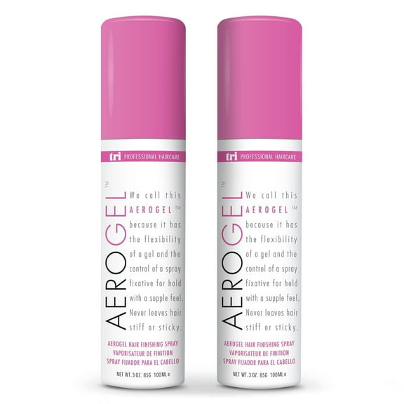TRI Aerogel Hair Spray - Extra Hold, Free & Clear Hairspray Firm Hold for Women, Travel, Volume Fixer & Non-Sticky Essentials, Flexible Bottle, Scented - (3oz, Pack of 2)