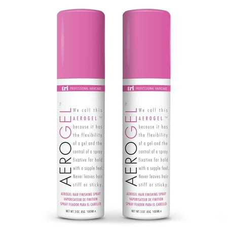 TRI Aerogel Hair Spray - Extra Hold, Free & Clear Hairspray Firm Hold for Women, Travel, Volume Fixer & Non-Sticky Essentials, Flexible Bottle, Scented - (3oz, Pack of 2)