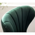 thumbnail image 3 of Adjustable Green Swivel Barstool Set, 2 Items / Soft Velvety Upholstery & Footrest, 3 of 7