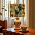 thumbnail image 6 of Linen Drum Lampshades Vintage Rooster Sunflower Floral Accents Blue 13"x13"x10" Light Shade for Table Lamps Floor Lamps Drum Lamp Shades Lampshade Replacement Assembly Required, 6 of 8