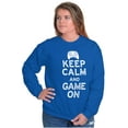 thumbnail image 4 of Vintage Keep Calm Video Game On Nerd Unisex Plus Fleece Graphic Sweatshirt Brisco Brands 2X, 4 of 5
