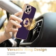 thumbnail image 4 of Compatible with iPhone 14 Pro Case Ring Holder for Women Girls, Finger Rotating Kickstand Magnetic Car Stand Soft Bumper Cover, Shockproof Phone Case for iPhone 14 Pro 6.1 inch, Dark Purple, 4 of 15