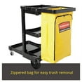 thumbnail image 4 of Multi-Shelf Cleaning Cart, Plastic, 4 Shelves, 1 Bin, 20" x 45" x 38.25", Black | Bundle of 2, 4 of 10