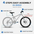 thumbnail image 4 of UPANBIKE Mountain Bike for Women Men Teens 24/26/27.5 Inch Wheels, Dual Full Suspension 21-Speed Steel Frame Birthday Gift Commuter to School Work Outdoor Sports Cycling, 4 of 8