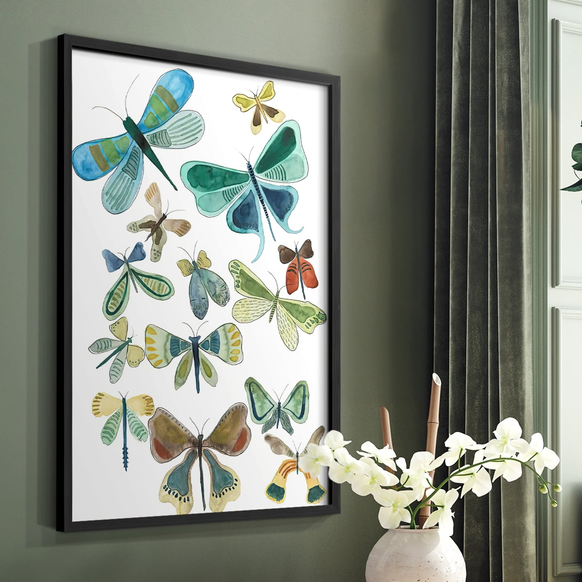 Wings Galore I Framed Print - Solid Wood in Single Picture Frame Solid Wood 2 Framed Print