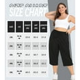 thumbnail image 5 of CASSIE LIZ Plus Size Capris Womens Knit Yoga Capri Pants Summer Casual Elastic Waist Lounge Capris Drawstring Workout Activewear Pants Spring Loose Fit Sweatpants with Pocket Solid/Camo (XL-5XL), 5 of 7